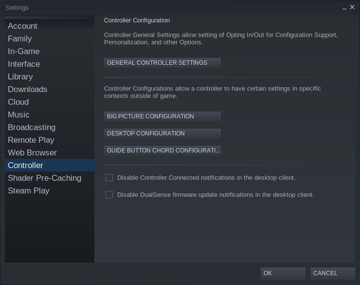 Open General Controller Settings From Steam Settings
