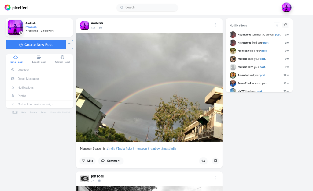 Fediverse's Instagram - Pixelfed's UI
