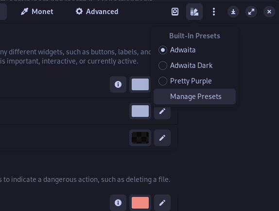 You Can Manage Your Presets From The Menu