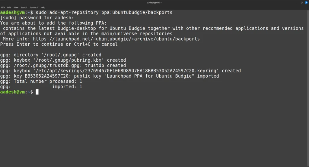 Adding Ubuntu Budgie Repository To Linux Mint