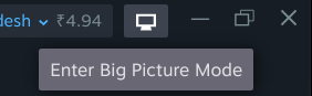 Entering Big Picture Mode On Steam