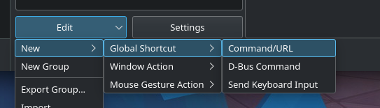 From The Custom Shortcuts Add A New Global Shortcut