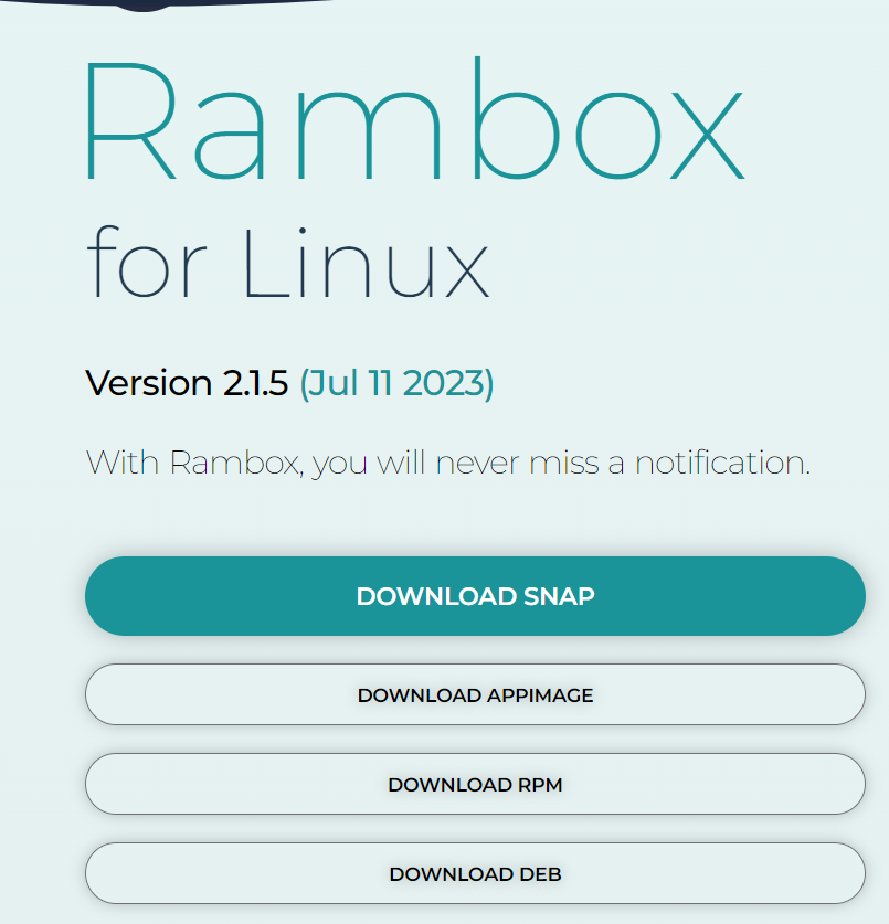 Rambox download options