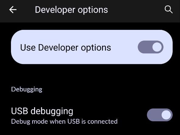 Enable USB Debugging From Developer Menu