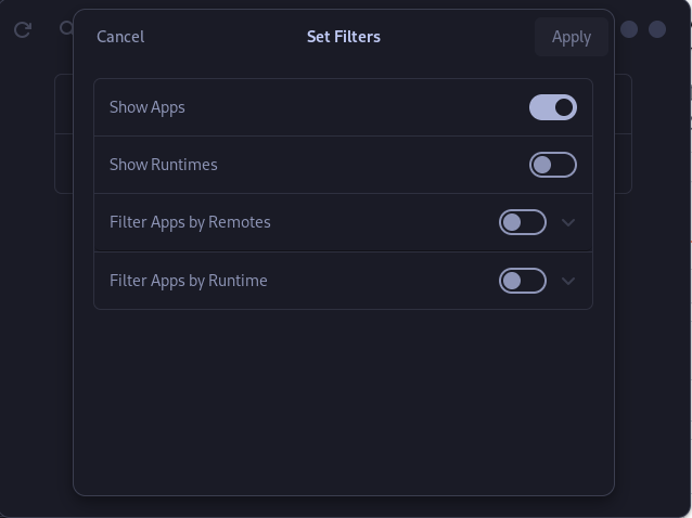 You Can Filter Listed Applications Using Various Parameters