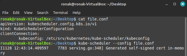 Configuring File For Kube Scheduler