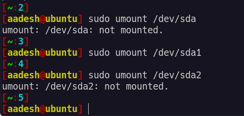 Unmount The Partitions