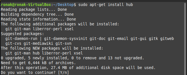 Installing Hub With Apt Get